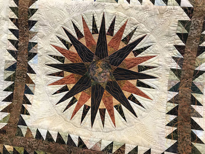 Red Sun at Night Quilt by Audrey Vrooman
